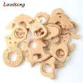 1Pcs Baby Animal Natural Beech Teething Wooden Beads Toy Baby Teether Gift Rattle Diy Accessories