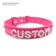 Sexy Hot Rosy Leather Customized Name Letters Collar Choker Necklace DIY Personalized Cosplay Buckle