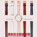 Genuine Leather Watchband for Casio Citizen Fossil Plain Watch Strap Folli Ladies Bracelet Blue Pink