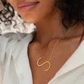 Large Initial Necklace 100% Stainless Steel Jewelry Big Letter Necklace A-Z Gold Color Necklace