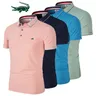 2023 New Brand Male Polo Shirt Fast Dry Solid Color Shirts Lapel Male T- shirts Man Polo T-shirts
