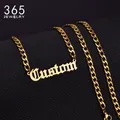 Personalized Customized Name Necklace Pendant Gold Color 5mm NK Chain Custom Nameplate Necklaces for