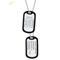 U7 Custom ID Tag Pendant Stainless Steel Laser Engrave Text Quote Jewelry Military Dog Tags