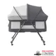 UBRAVOO Baby Grab-and-go Travel Cot with Mattress & Silent Wheels Rocking Crib Convertible