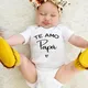 I Love You Dad Papa Spanish Funny Newborn Baby Bodysuits Boy Girl Casual Short Sleeve Jumpsuit