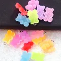 20Pcs/Lot 17*11MM Gummy Bear Charms Epoxy Resin Cabochons Glitter Candy Crafts Necklace Keychain