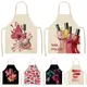 Nail Polish Lipstick Beauty Kitchen Women Apron Household Cleaning Cotton Linen Pinafore Salon Home