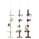 Adjustable 228-274cm Height Floor-to-Ceiling Vertical Cat Tree Stable Tall Cat Climbing Tree Cat