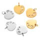 5Pcs 304 Stainless Steel Dog Paw Heart Hollow Print Cat Footprint Polished Pendant DIY Keychain