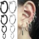 Hoop Clip on Earrings Step Diameter Circle Earring Punk Clip Stealth Spring Small Helix Retractable