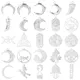 Luna Moon 100% Stainless Steel Charms For Jewelry Making Supplies Curved Month Pendant Silver Color