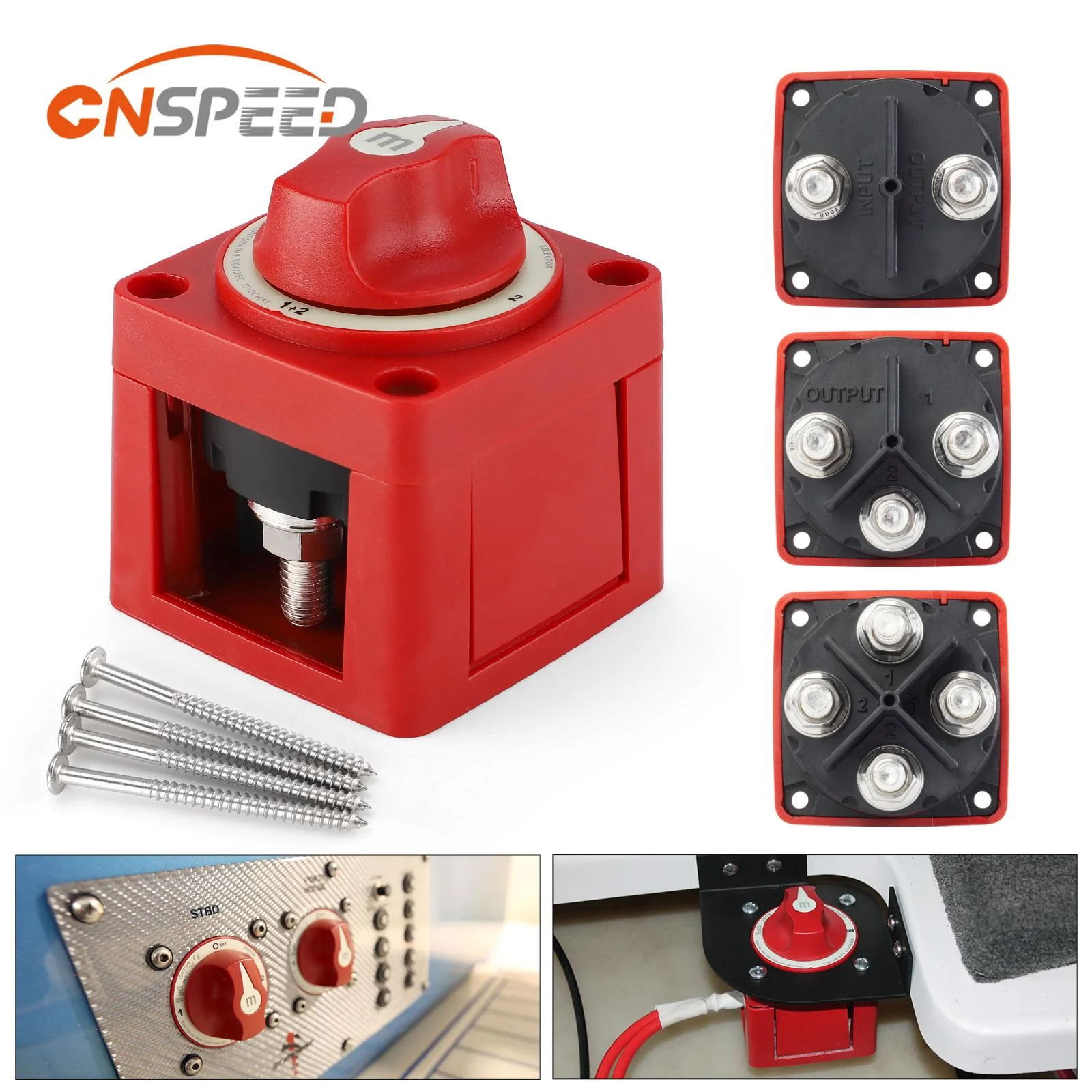 2 3 4 Position Battery Mass Switch Cutter Single Dual For RV Boat Power Control Panel 12-48V 100-300A Isolator Disconnect Rotary