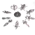 5pcs Triple Crescent Moon Goddess Pendant charm Pagan Jewelry Wiccan Witchy charms DIY Women Yoga