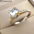 Luomansi D VVS1 Moissanite Crown Ring With GRA Certificate S925 Silver 1 Carat Wedding Party Woman