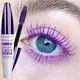 Colorful Matte Mascara 4D Silk Fiber Waterproof Lasting Curling Eyelashes Extension Black Purple