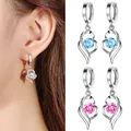 925 Sterling Silver New Woman Fashion Jewelry High Quality Blue Pink White Purple Crystal Zircon Hot