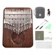 Hluru Professional Kalimba 34 Keys Black Walnut Kalimbas 38 keys Thumb Piano Wooden Kalimba B C