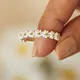 Vintage Daisy Rings For Women Cute Flower Ring Adjustable Open Cuff Wedding Engagement Rings Female