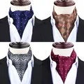 Men Vintage Polka Dot Wedding Formal Cravat Ascot Scrunch Self British style Gentleman Polyester