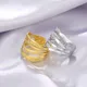 Skyrim Women Irregular Wave Geometric Rings 2025 Fashion Stainless Steel Gold Color Adjustable Minimalist Finger Ring Jewelry