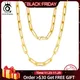 ORSA JEWELS 14K Gold Plated Genuine 925 Sterling Silver Paperclip Neck Chain 6/9.3/12mm Link