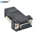 kebidu VGA Extension Extender Cord Male To Lan Cat5 Cat5e RJ45 to VGA Ethernet Female Adapter for PC