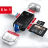 SD Card Reader USB C Card Reader 6 In 1 USB 2.0 TF/Mirco SD Smart Memory Card Reader Type C OTG