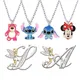 Disney Cartoon Stitch Necklace Minnie Tinkerbell Lotso Kawaii Metal Pendant Necklace for Kids Girls