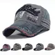 Men Baseball Cap Women Retro Canvas Denim Letters Patchwork Vintage Baseball Cap Unisex Snapback Hat