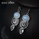 JoiasHome Vintage 925 Sterling Silver Drop Earrings For Women With Round Topaz Gemstoes Charm Femal