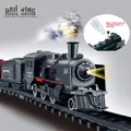 Battery Operated Railway Classical Freight Train Water Steam Locomotive Playset with Smoke