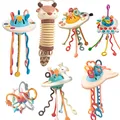 Montessori Sensory Toys Silicone Pull String Toys Baby Activity Motor Skills Development Educational