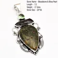 Genuine Labradorite Amethyst Agate Jasper Turquoise Rose Quartz Garnet Pyrite Pendant Sillver