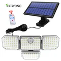Solar Lights Outdoor 182/112 LED Wall Lamp with Adjustable Heads Security LED Flood Light IP65