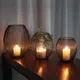 Hollow iron Candle Holder candlestick lantern Geometric Shapes centro de mesa Black Coffee Table