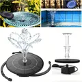 3.5W Solar Fountain Pump Solar Powered Water Fountain Pump with 6 Nozzles Solar Birdbath Floating