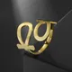 Skyrim Egypt Ankh Cross Ring Stainless Steel Gold Color Adjustable Open Finger Rings 2025 Egyptian Jewelry Gift for Women Men