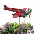 Garden Decoration Metal Airplane Weathervane Outdoor Garden Aircraft Weather Vane Plug Decor Wind