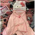 Sanrio Hello Kitty Blanket Kawaii Pink Cloak Girl Anime Cape Universal Winter Home Residence
