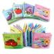 0-12Monthes Baby Cloth Book Fruits Animals Cognize Puzzle Book Infant Kids Early Learning
