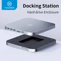 Hagibis USB C Hub with Hard Drive Enclosure Type C Docking Station 2.5 SATA NVME M.2 SSD Case 4K DP