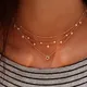 Bohemian Jewelry Multilayer Crystal Pendant Necklace Women Gold Color Star Choker handmade necklace