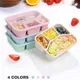 Microwave Lunch Box4 Grids Wheat Straw Dinnerware Food Storage Container Children School Portable