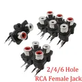 2/4/6 Hole RCA Female Jack Connector RCA Stereo Audio Video AV Signal Interface Socket Connector RCA