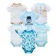 Kavkas 3 6 Pcs/lot Baby Boy Bodysuit Short Sleeve Cotton Newborn Clothes Cartoon Print Summer