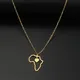 Stainless Steel Necklaces Africa Map Heart Pendant Collar Chain Fashion Necklace For Women Jewelry