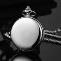 New Men's Quartz Pocket Watches Vintage Fashion Charm Silver Pocket FOB Watch Necklace Pendant with