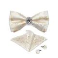 Designer Men's Silk Bowties Pocket Square Cufflink Set for Man Wedding Pre-tied Bow Ties Fashion