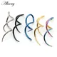 Alisouy 2pcs Punk Stainless Steel 8-shaped twist Dangle Men Women Ear hook Earrings Fake Ear