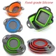 Folding Silicone Drain Basket Fruit Vegetable Washing Basket Foldable Strainer Colander Collapsible